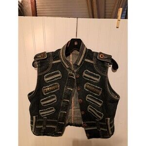 Ruff Hewn Womens Western Jean Jacket MED Sleeveless
